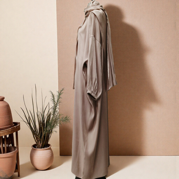 Αμπάγια για γυναίκες – μονόχρωμη, Golden Cotton ύφασμα (60% βαμβάκι, 40% πολυεστέρας), τραχιά και ελαστική υφή, χωρίς επένδυση, κατάλληλη για όλες τις εποχές