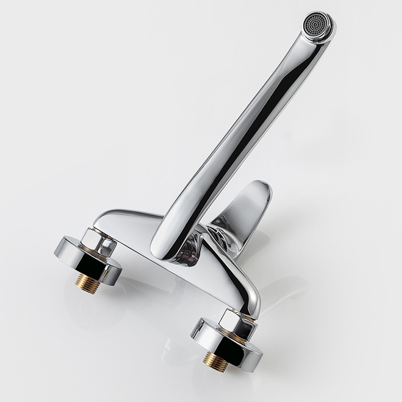 Į sieną montuojamas maišytuvas praustuvui (karštas/šaltas) — varinis korpusas, vožtuvo sėdynės skersmuo 32 mm, 0–90°C, įvado/išvado skersmuo 0.25"