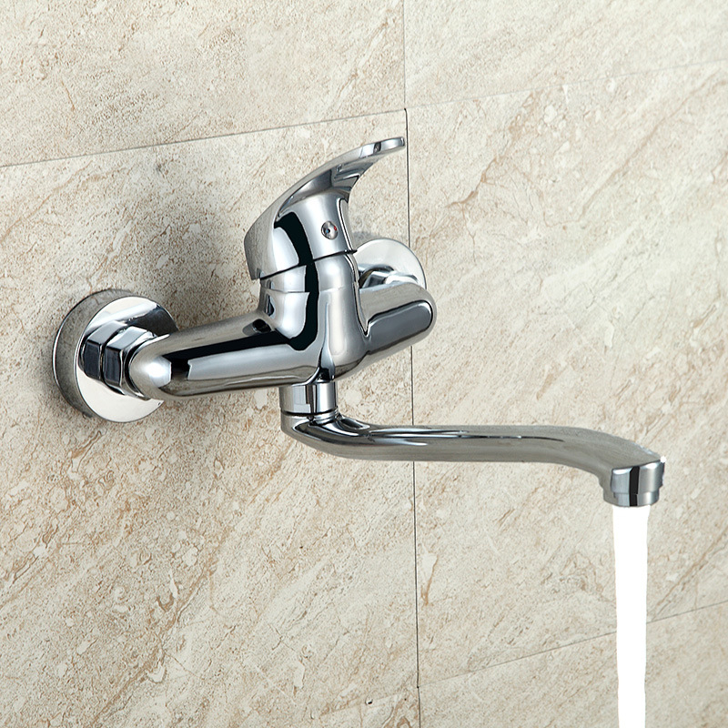 Į sieną montuojamas maišytuvas praustuvui (karštas/šaltas) — varinis korpusas, vožtuvo sėdynės skersmuo 32 mm, 0–90°C, įvado/išvado skersmuo 0.25"