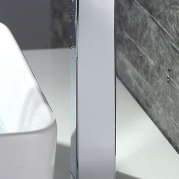 Vannas izlietnes maisītājs, vara, pacelamā rokturis, keramiska diska vārsts, slīpēts pārklājums, mūsdienīgs minimālisma stils