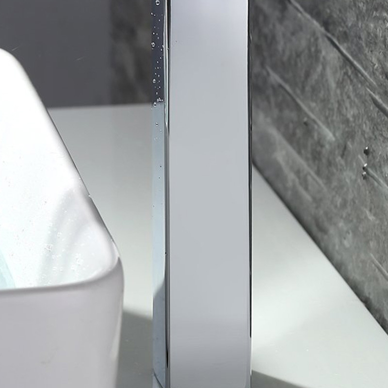 Vannas izlietnes maisītājs, vara, pacelamā rokturis, keramiska diska vārsts, slīpēts pārklājums, mūsdienīgs minimālisma stils