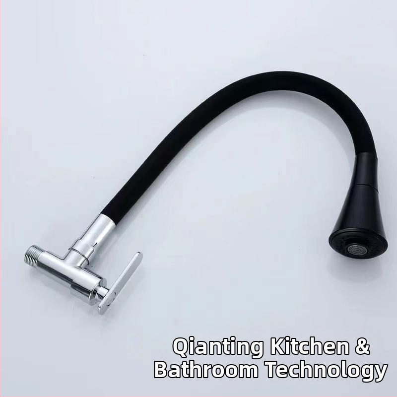 Стена-монтиран кухненски кран за студена вода, корпус от цинкова сплав, керамичен клапан, стил лайт лукс