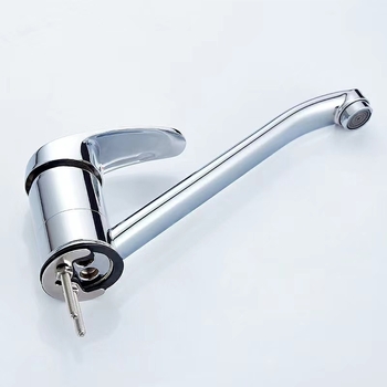 Кухненски смесител за мивка, вертикален монтаж, цинкова сплав, керамичен клапан, работна температура 1–90 °C, за единична мивка