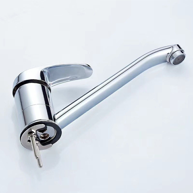 Кухненски смесител за мивка, вертикален монтаж, цинкова сплав, керамичен клапан, работна температура 1–90 °C, за единична мивка