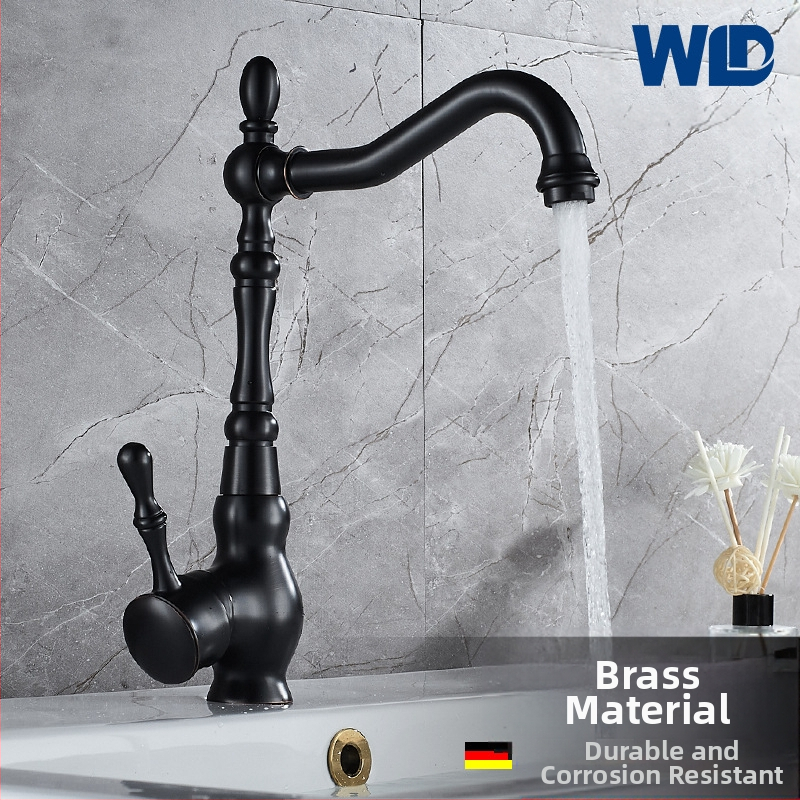 Кухненски смесител за мивка с медено тяло, керамична сърцевина на клапана, смесителна функция, 1/2" вход/изход, модел 6006