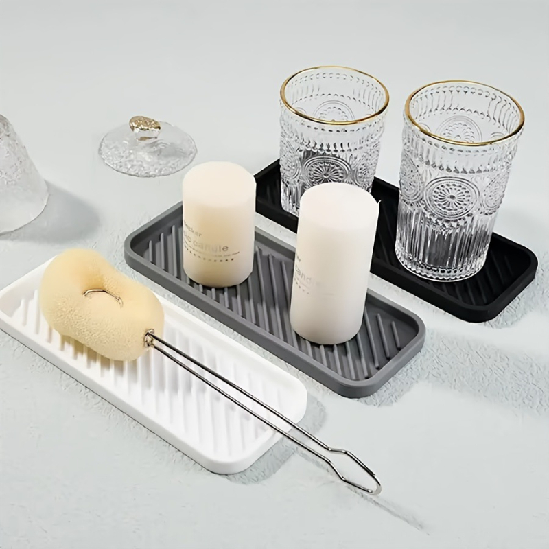 Silikona drenāžas trauks vannas istabai un virtuvei, Draining Mat sērija, logotipa drukāšana iespējama, uzsākts 2022. gadā, kastē 100 gab.