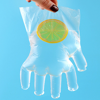 Vienkartinės pirštinės su pakabinimo skylė, cateringo ir komercinėms virtuvėms, polietilenas, dulkių atsparios, storis 0.013 mm