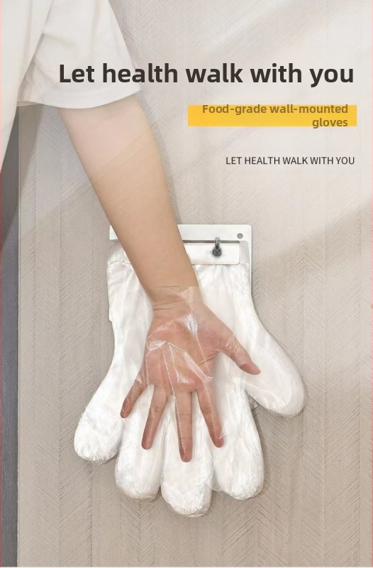 Vienkartinės pirštinės su pakabinimo skylė, cateringo ir komercinėms virtuvėms, polietilenas, dulkių atsparios, storis 0.013 mm