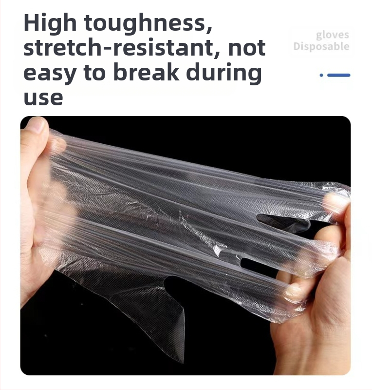 Удебелени еднократни ръкавици за кетъринг с отвори за окачване, полиетилен, прахоустойчиви, дебелина 0.013 мм