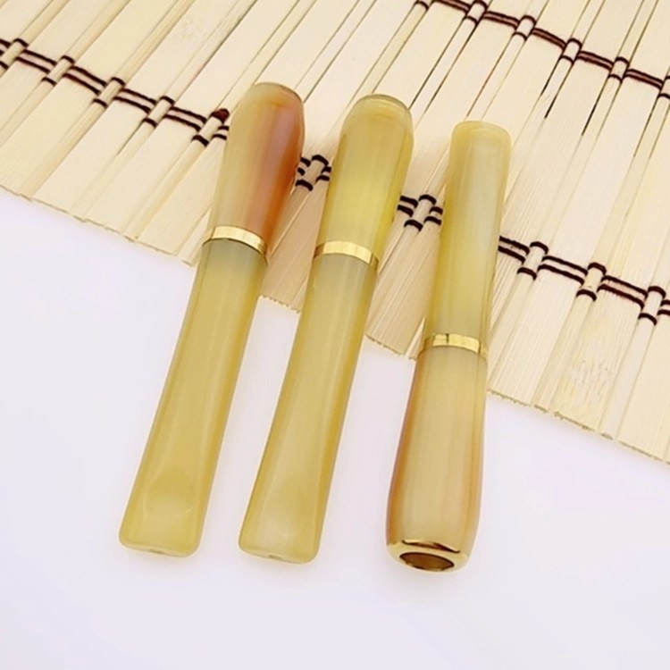 Resininis cigarečių laikiklis, imitacinis rago dizainas, tiesus burnos angos, išimamas, universalus storoms ir plonoms cigaretėms, pritaikymas ir logotipų spausdinimas įmanomas