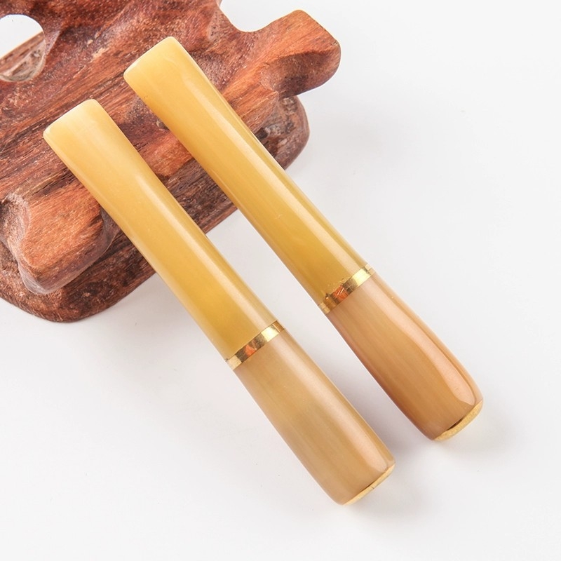 Resininis cigarečių laikiklis, imitacinis rago dizainas, tiesus burnos angos, išimamas, universalus storoms ir plonoms cigaretėms, pritaikymas ir logotipų spausdinimas įmanomas