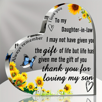 Διαφανές ακρυλικό διακοσμητικό σε σχήμα καρδιάς — μοντέρνο σχέδιο τέχνης, εκτυπωμένος σχεδιασμός, κατάλληλο δώρο για ζευγάρι, γενέθλια και γάμο