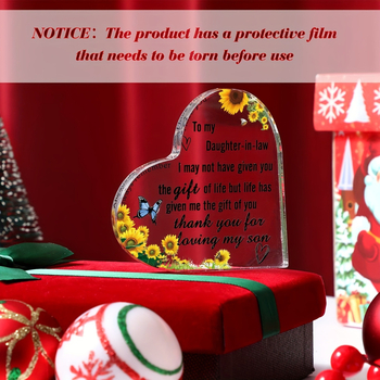 Διαφανές ακρυλικό διακοσμητικό σε σχήμα καρδιάς — μοντέρνο σχέδιο τέχνης, εκτυπωμένος σχεδιασμός, κατάλληλο δώρο για ζευγάρι, γενέθλια και γάμο