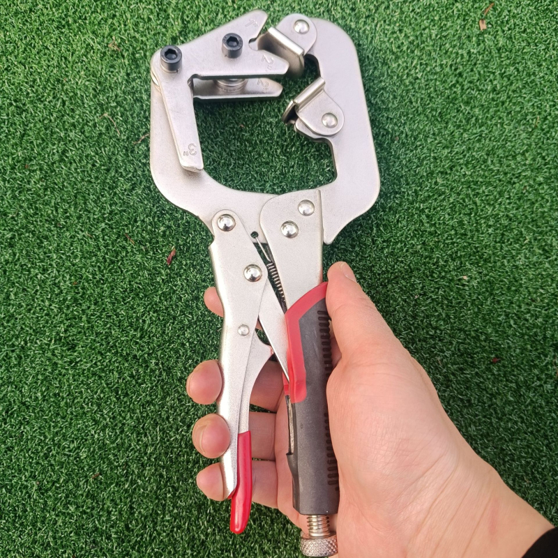 Заваръчни клещи, многофункционални, тежкотоварни, тръбни заваръчни клещи, двупосочни за кръгли и квадратни профили, CR-V захватна глава