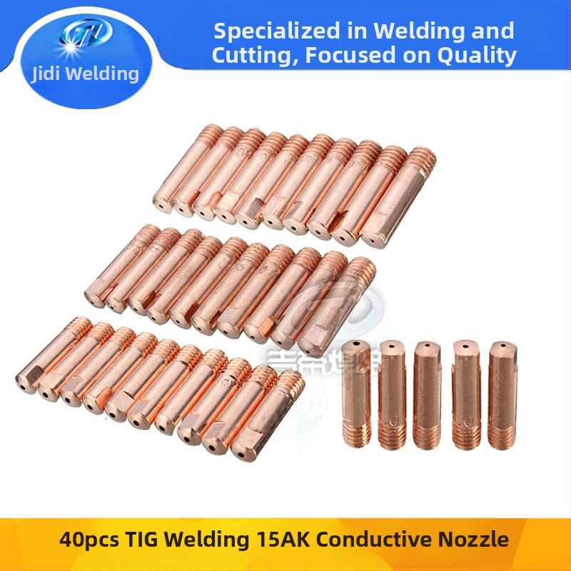15AK проводяща дюза за заваряване, комплект 40 бр., дюза за подаване на тел за заваръчна пушка, 0.8/0.9/1.0 мм