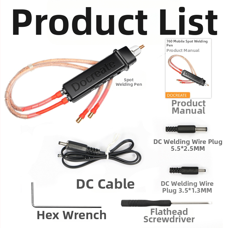 Docreate интегрирана писалка за точково заваряване за DIY батерийни пакети за електрически превозни средства – ръчна, високопроизводителна, съвместима с 18650