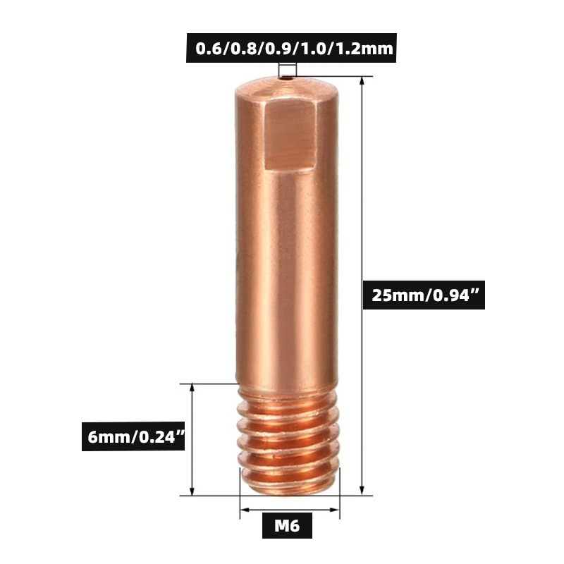 Meďová vodivá ochranná krytka trysky pre MIG/MAG MB14AK/MB15AK zváračský pištoľ - sada 4 kusov, dĺžka 42 mm