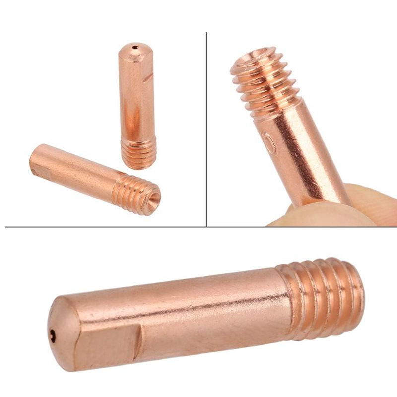 Meďová vodivá ochranná krytka trysky pre MIG/MAG MB14AK/MB15AK zváračský pištoľ - sada 4 kusov, dĺžka 42 mm