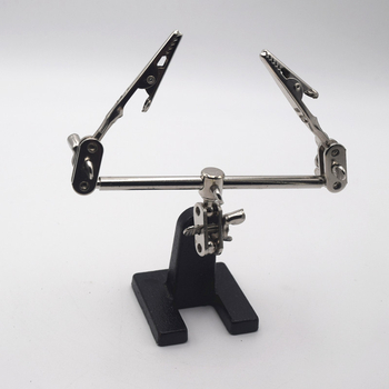 Suvirinimo stotis su 3× priartinimo klipu, litavimo laikiklis, chromuotos rėmas ir LED darbo stalo lemputė