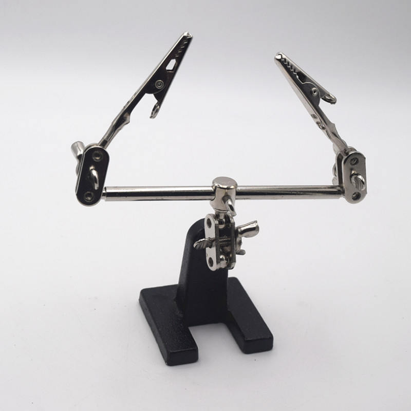 Suvirinimo stotis su 3× priartinimo klipu, litavimo laikiklis, chromuotos rėmas ir LED darbo stalo lemputė