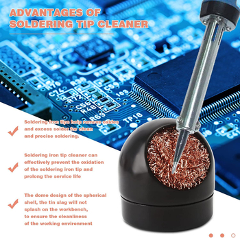 Σετ καθαρισμού κολλητήριου με βάση καθαρισμού – περιλαμβάνει 6 μπίλιες ορείχαλκου, 1 ξύστρα κασσίτερου και 6 κεφαλές καθαρισμού ακίδων