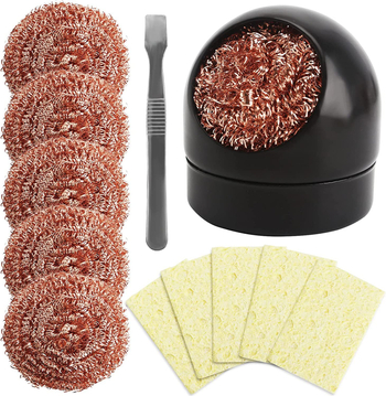 Čistiaci set na spájanie – držiak na čistenie so 6 mosadzovými guličkami, 1 cínová škrabka, 6 koncových nástavcov na čistenie hrotov