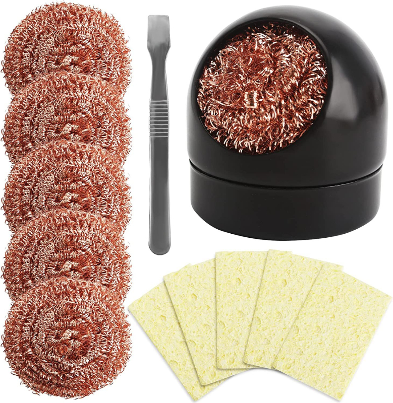 Čistiaci set na spájanie – držiak na čistenie so 6 mosadzovými guličkami, 1 cínová škrabka, 6 koncových nástavcov na čistenie hrotov