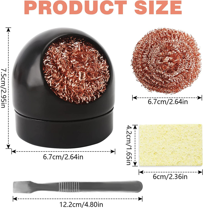 Čistiaci set na spájanie – držiak na čistenie so 6 mosadzovými guličkami, 1 cínová škrabka, 6 koncových nástavcov na čistenie hrotov