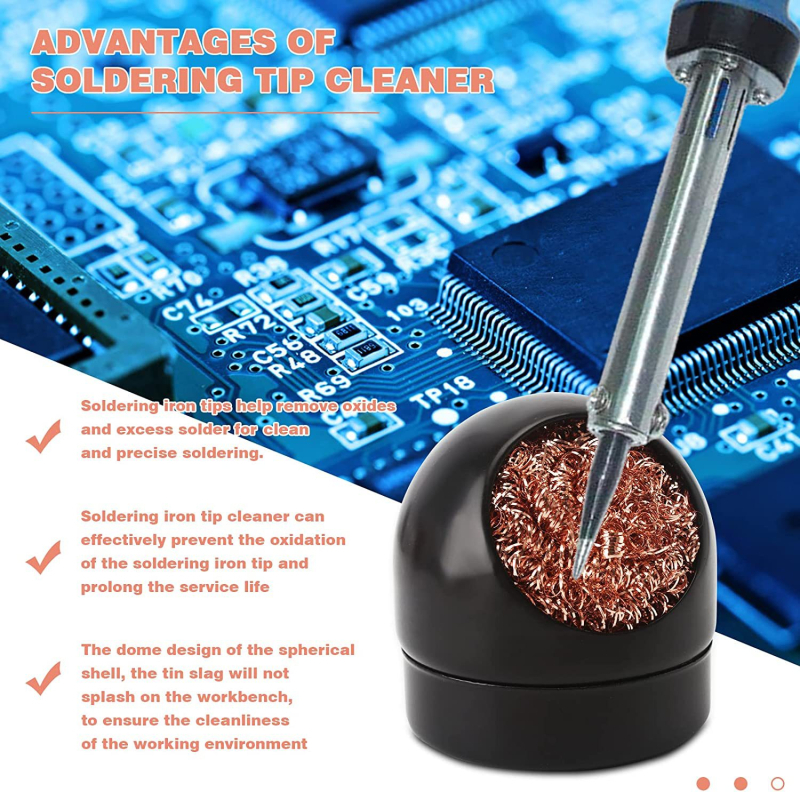 Čistiaci set na spájanie – držiak na čistenie so 6 mosadzovými guličkami, 1 cínová škrabka, 6 koncových nástavcov na čistenie hrotov