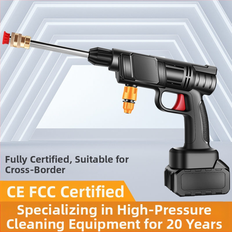 Bezdrôtový set na umývanie auta vodnou pištoľou, prenosná elektrická pištoľ na vodu, meďová hlava, tlak 10 kg, 2 typy postreku