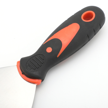 Комплект шпакловачни ножове с неръждаема стомана; двуцветни ръкохватки (дървена и пластмасова); огледално полирани ножове; набор за пясък