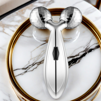 Μασάζ προσώπου με 3 κυλιόμενους κύλινδρους – χειροκίνητο, τύπος ρολλέρ, ηλεκτροπλατιωμένο περίβλημα