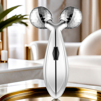 Μασάζ προσώπου με 3 κυλιόμενους κύλινδρους – χειροκίνητο, τύπος ρολλέρ, ηλεκτροπλατιωμένο περίβλημα