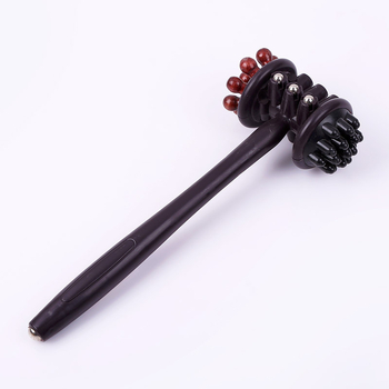 Rokas masāžas āmurs ar divām galvām meridiāniem — akupunktūras galva un apaļa galva, manuāla darbība, gluda intensitātes regulēšana, forma tuvu kvadrāta/kvadrātveida, piemērots kaklam, mugurai, viduklim, kājām un gūžām