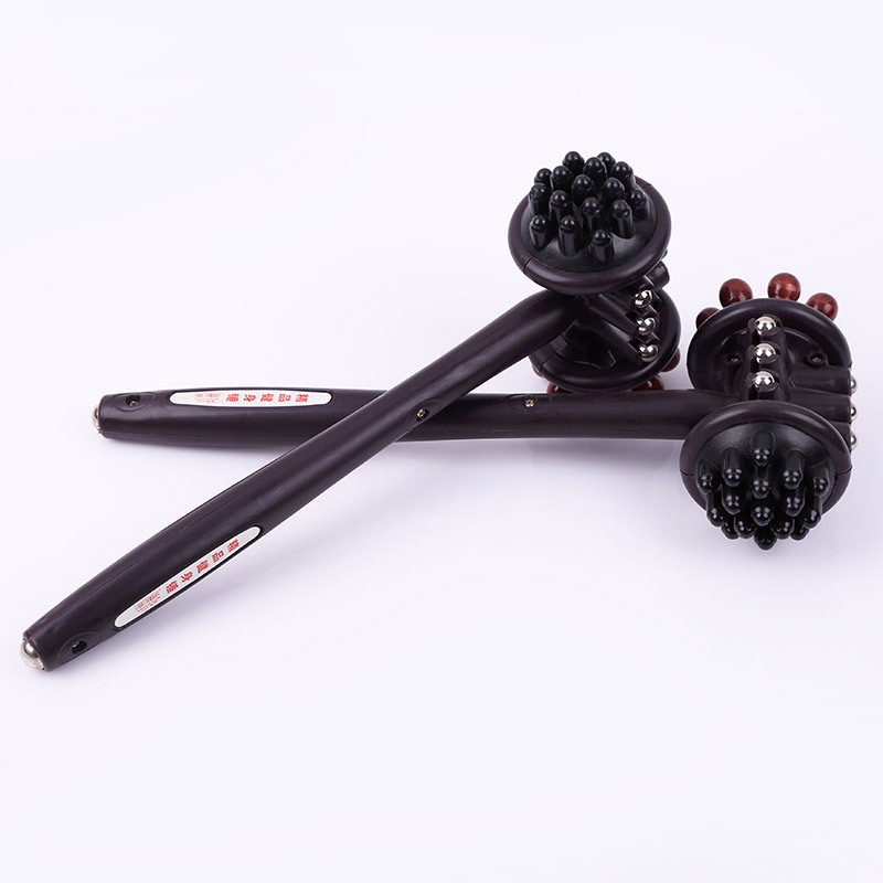 Rokas masāžas āmurs ar divām galvām meridiāniem — akupunktūras galva un apaļa galva, manuāla darbība, gluda intensitātes regulēšana, forma tuvu kvadrāta/kvadrātveida, piemērots kaklam, mugurai, viduklim, kājām un gūžām