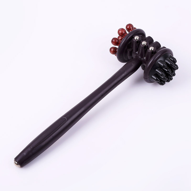 Rokas masāžas āmurs ar divām galvām meridiāniem — akupunktūras galva un apaļa galva, manuāla darbība, gluda intensitātes regulēšana, forma tuvu kvadrāta/kvadrātveida, piemērots kaklam, mugurai, viduklim, kājām un gūžām