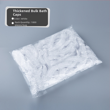 PE vienkartinė dušo kepurė su juostos forma, atspari vandeniui, išplėsta ir sutirštinta