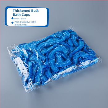 PE vienkartinė dušo kepurė su juostos forma, atspari vandeniui, išplėsta ir sutirštinta