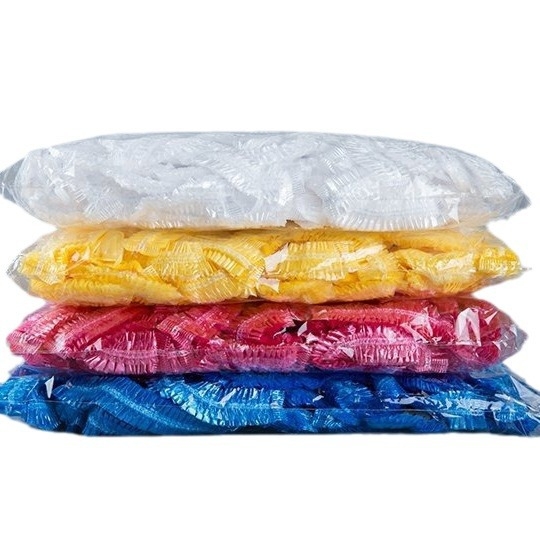 PE vienkartinė dušo kepurė su juostos forma, atspari vandeniui, išplėsta ir sutirštinta