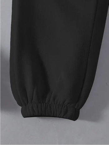 Γυναικείο σετ φούτερ και παντελόνι με εκτύπωση κειμένου – μακριά μανίκια, πολυεστέρας, περιεκτικότητα 95%+, ιαπωνοκορεατικό casual στυλ, χειμώνας 2025