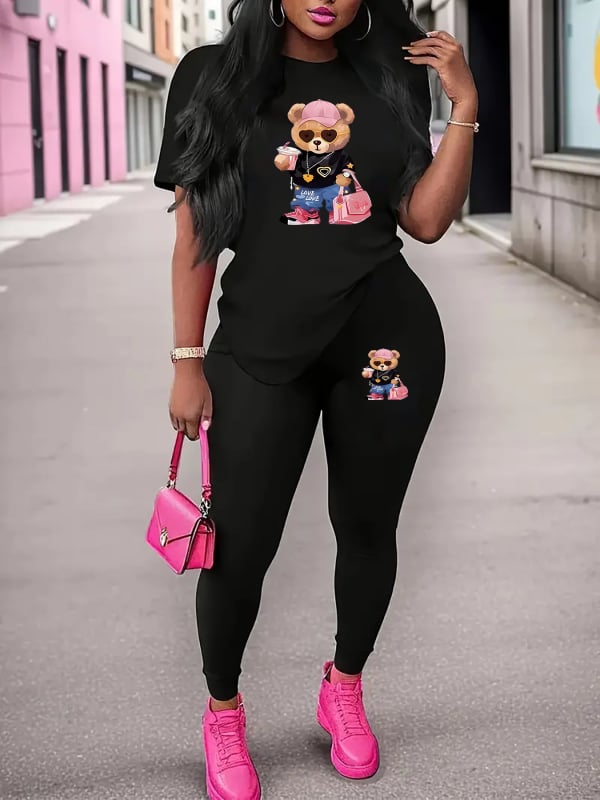 Γυναικείο casual δύο-κομμάτι κοστούμι με gradient print, ύφασμα Milk Silk (πολυεστέρας/SPandex), ιαπωνο-κορεάτικο χαλαρό στυλ, μανίκια 3/4, Άνοιξη 2025