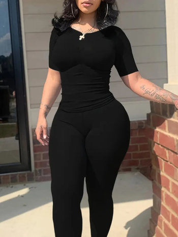 Γυναικείος casual κοστούμι με εκτύπωση, Milk Silk ύφασμα, πολυεστέρας + σπάντεξ, 3/4 μανίκια, Άνοιξη 2025