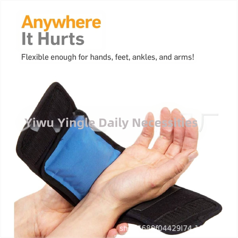 Sada gélových ľadových balíčkov pre lakť, členok a nohu – studená a teplá terapia s upevňovacím pásom, univerzálny model, infra ohrev