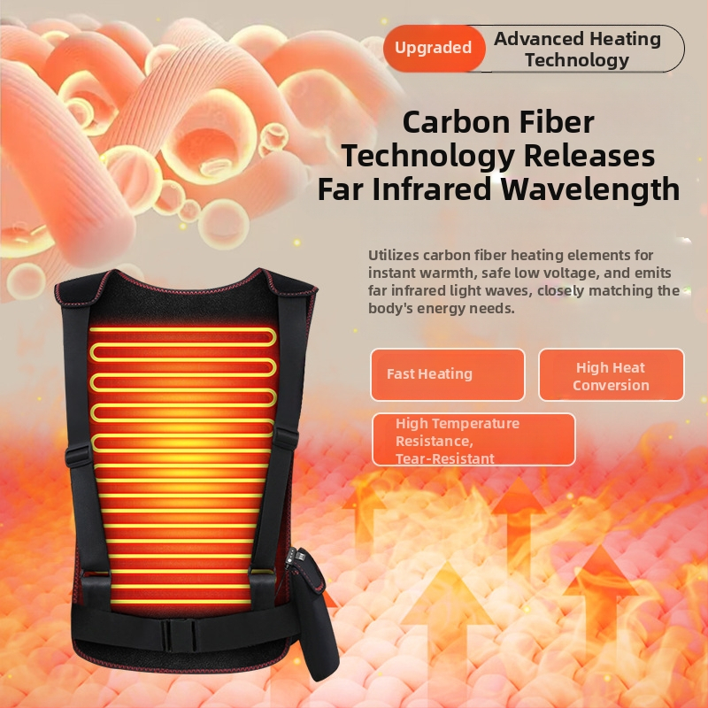 Juosmens ir nugaros priežiūros įrenginys su infraraudonųjų spindulių šildymu, temperatūros kontrole, laikmatis, 3 lygiai, 10W, 5V, 55–65°C