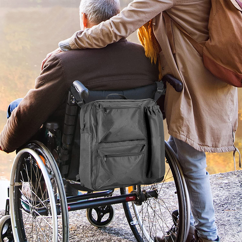 Kerekesszékhez való tároló táska, vízálló, hordozható, függő, nagy kapacitású, többfunkciós