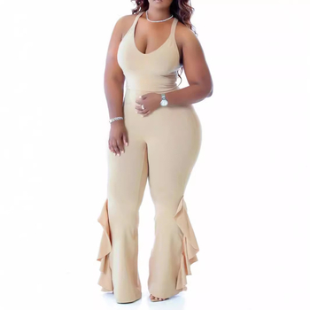 Ολόσωμη φόρμα χωρίς μανίκια από πλεκτό ύφασμα, φαρδιά παντελόνια, πολυεστέρας 95%+, Lolita στυλ, καλοκαίρι 2024.