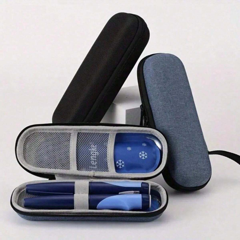 Nešiojamas insulino šaldymo krepšys su EVA laikymo dėže ledinėms pakuotėms, atsparus vandeniui, modernus minimalistinis stilius
