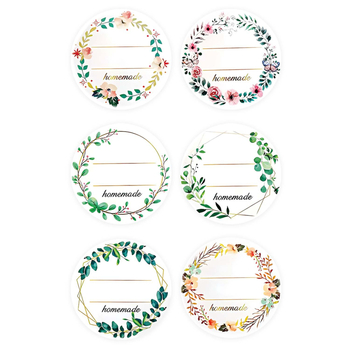 Стикери с цветя за декоративни подаръчни кутии, 500 броя на ролка; лепяща покрита хартия; бяла подложка; налична персонализация на обработката.