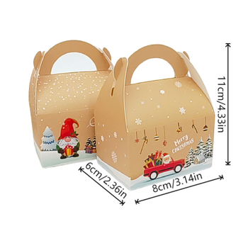 Independent kvadratinės popierinės saldumynų dėžutės su cartoon stiliumi, 24 vnt., tinkamos Kalėdų vakarėliams ir vestuvėms