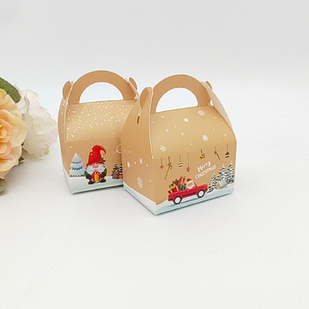 Independent kvadratinės popierinės saldumynų dėžutės su cartoon stiliumi, 24 vnt., tinkamos Kalėdų vakarėliams ir vestuvėms